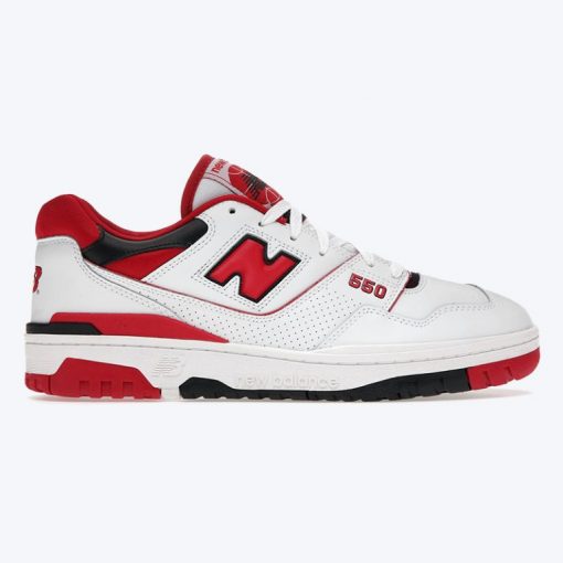 کفش نیوبالانس سفید قرمز 550 (New Balance 550 White Red)